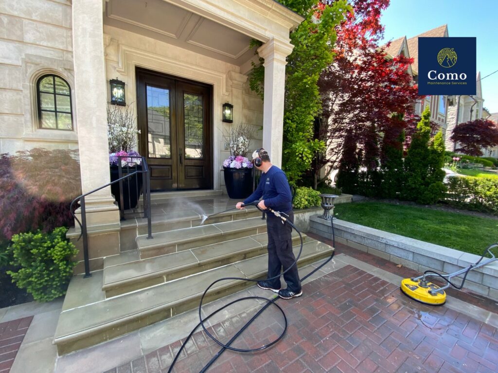 Como Maintenance Services offers powerwashing services in Toronto